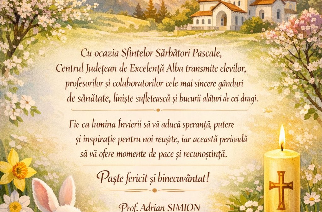 Cu ocazia Sfintelor Sărbători Pascale, vă dorim să aveți parte de sănătate și liniște sufletească!